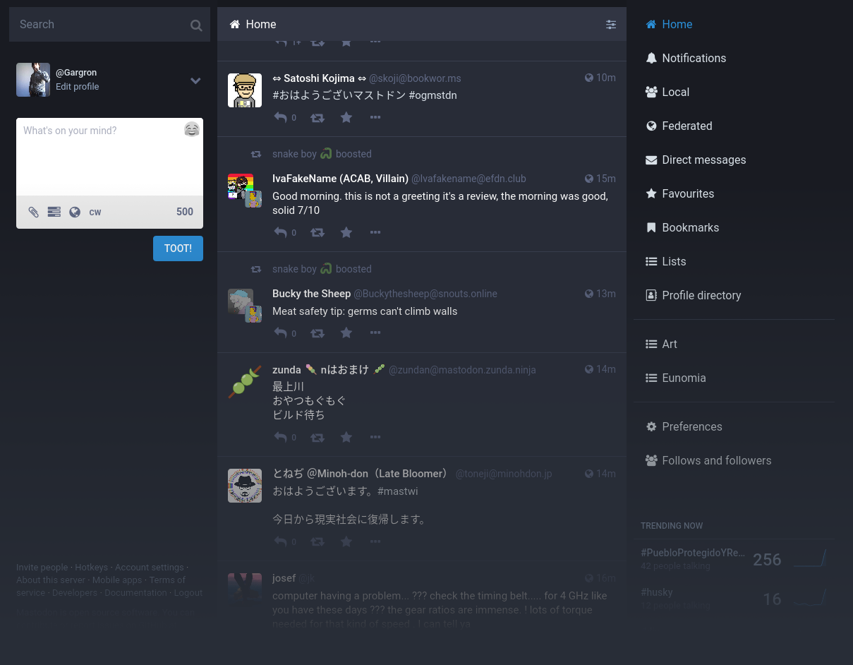 Mastodon screenshot